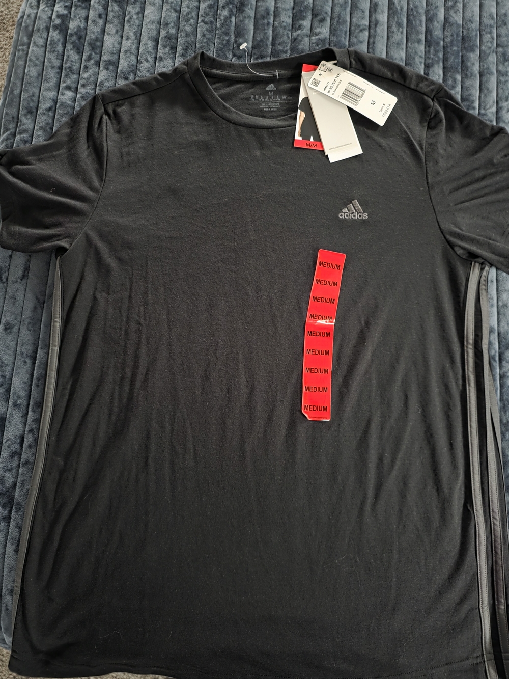 adidas Black Short Sleeve Performance Tee with Subtle Logo